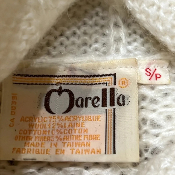 Vintage Marella twotone wool blend cowlneck knit sweater size small - Picture 4 of 10